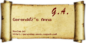 Gerendás Anna névjegykártya
